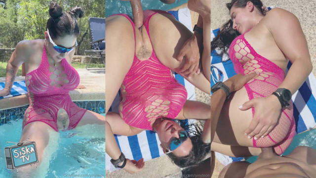 Yiny Leon - Husbend Fucks Thick Pussy In The Pool