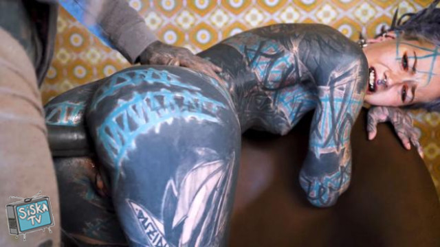 Anuskatzz - Tattooed Alts Rough Strap On Anal Fuck