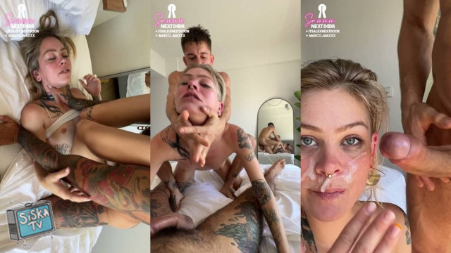 Sammmnextdoor - Sucking Cock While Get Pounded DP Threesome And Double Cumshot