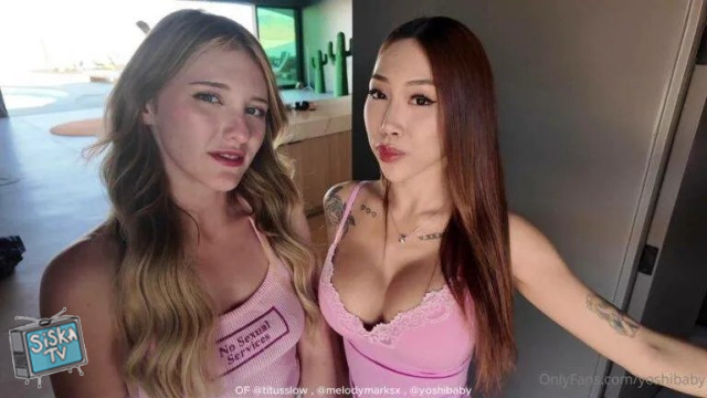 Tina Yoshi, Melody Marks - Marks NEW BGG Backyard POV Threesome With BBC Food Delivery Guy OnlyFans
