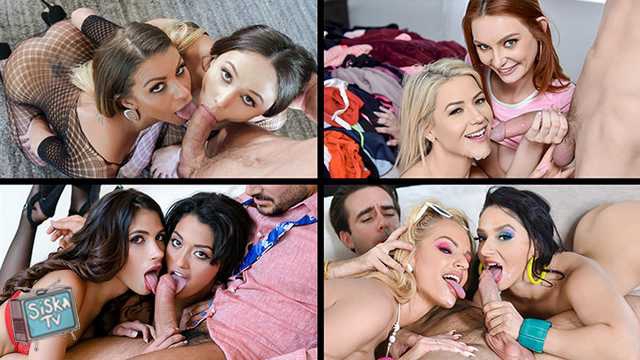 Nadia White, Penny Barber, Brooklyn Chase - Two Girls One Cock Compilation