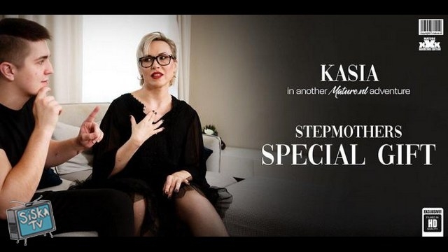 Kasia - Hot blonde Czech nympho MILF Kasia has a very hardcore gift for her strapping stepson