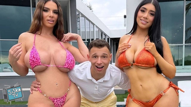Violet Myers, Raissa Bellini - BRAND NEW Horny Wives Seduce Young Pool Boy For Sweaty Threesome 4K